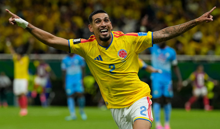 Daniel Munoz’s late strike against DR Congo secures Colombia’s second straight win and a place in th...