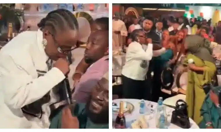 An awkward moment involving Nigerian singer, Teniola Akpata, better known as Teni, a woman and her h...