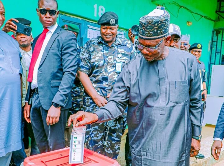 Governor Abdullahi Sule commends INEC’s preparedness as he votes in Nasarawa North bye-election, des...