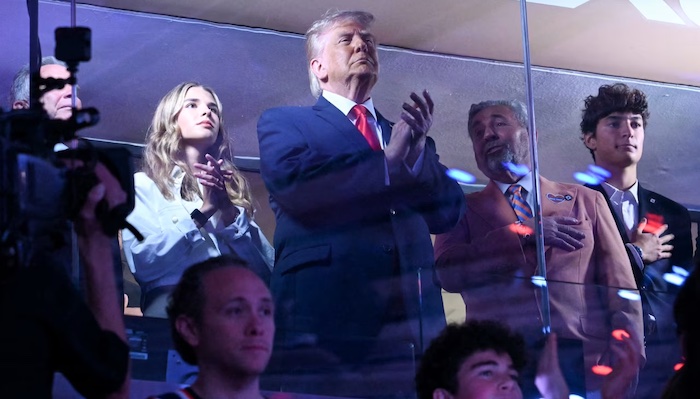 Donald Trump faces loud boos at NBA Finals as fans pack Madison Square Garden for historic Knicks ga...