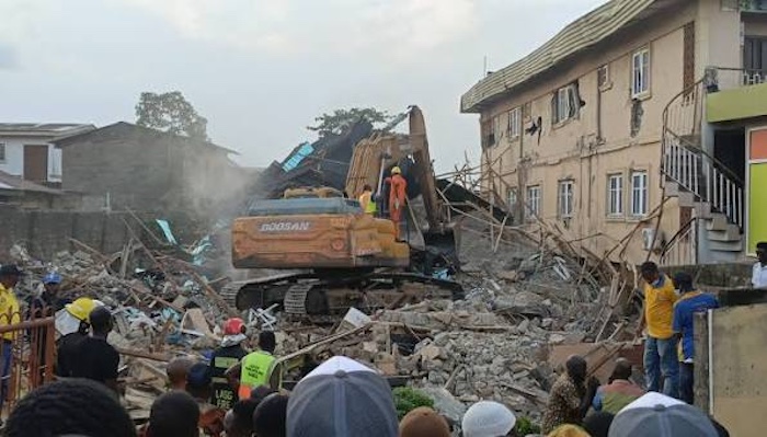 One person died and two were rescued after a three-storey building collapsed in Port Harcourt, with...