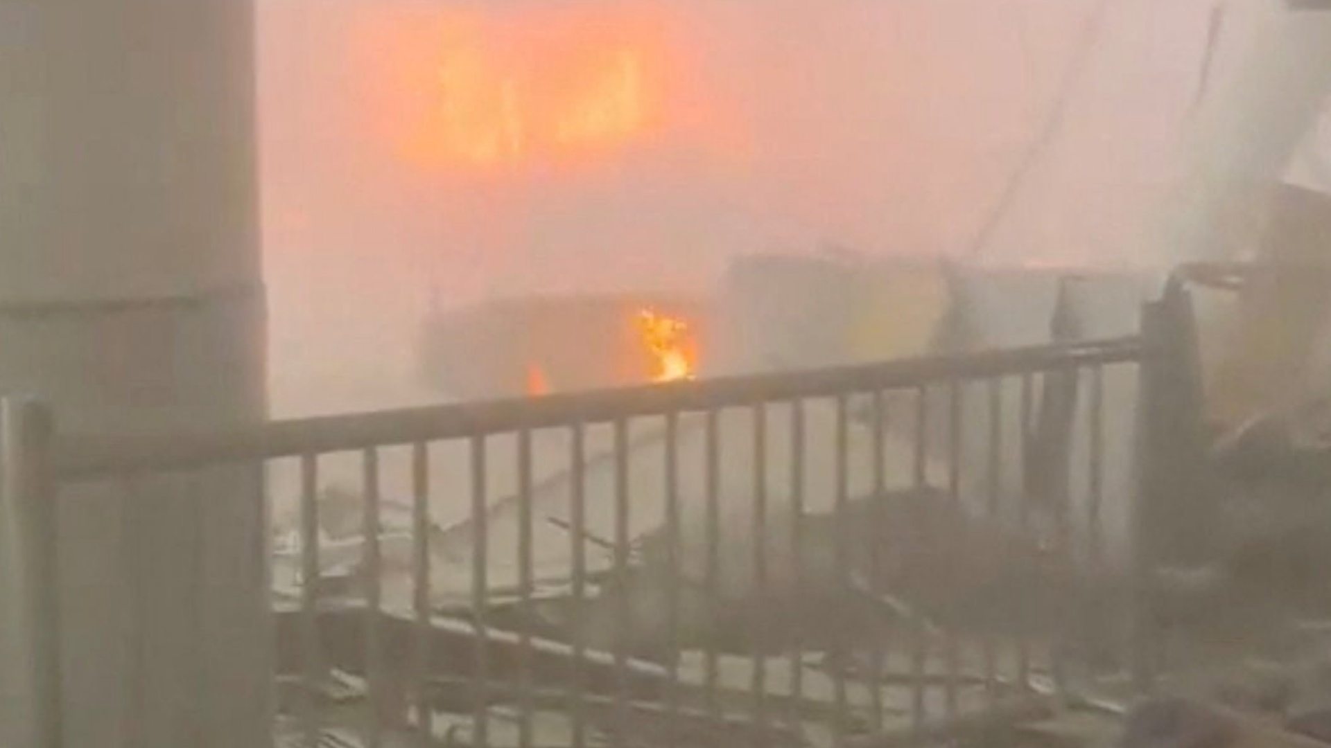 Surveillance video captures moment Iranian drones hit Kuwait airport, killing one person and injurin...