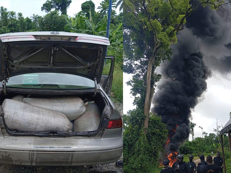 Nigerian Navy recovers 63,290 litres of suspected illegally refined fuel and intercepts a vehicle du...