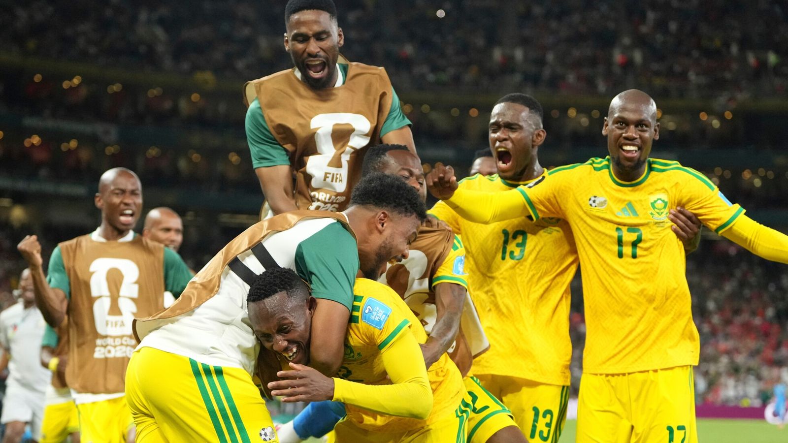 Thapelo Maseko's winner sends South Africa into the World Cup knockout stage for the first time in h...