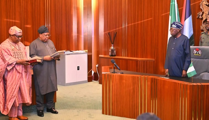President Tinubu administered oath of office on two new ministers following Senate clearance, formal...