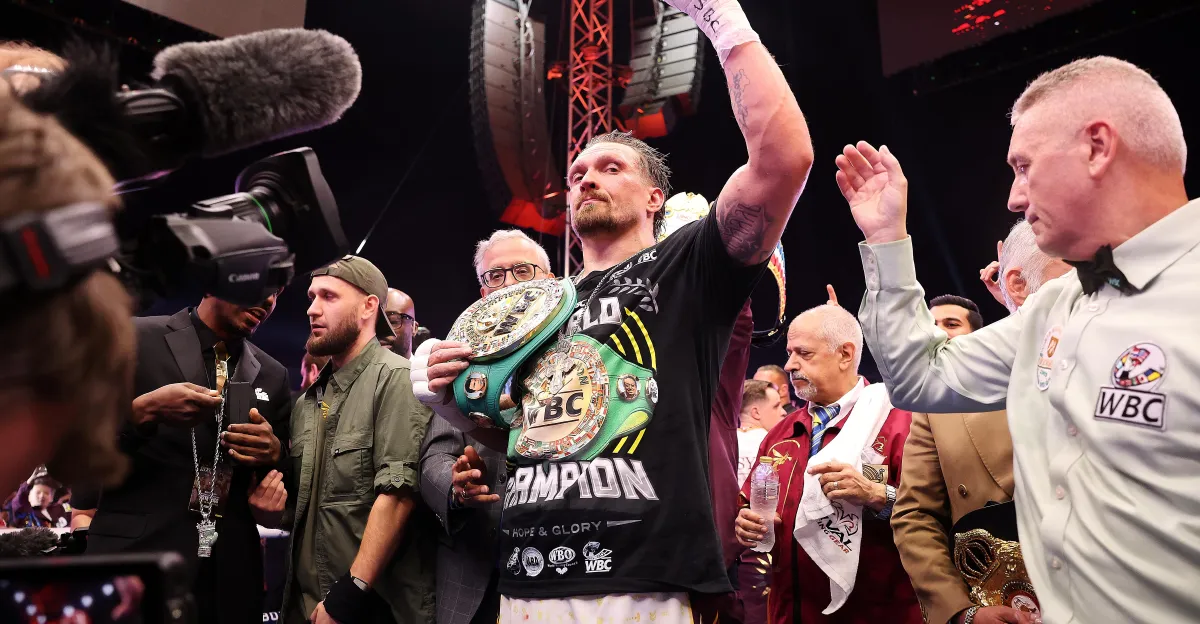 Ukrainian boxing star Oleksandr Usyk says relinquishing his belts will create opportunities while he...