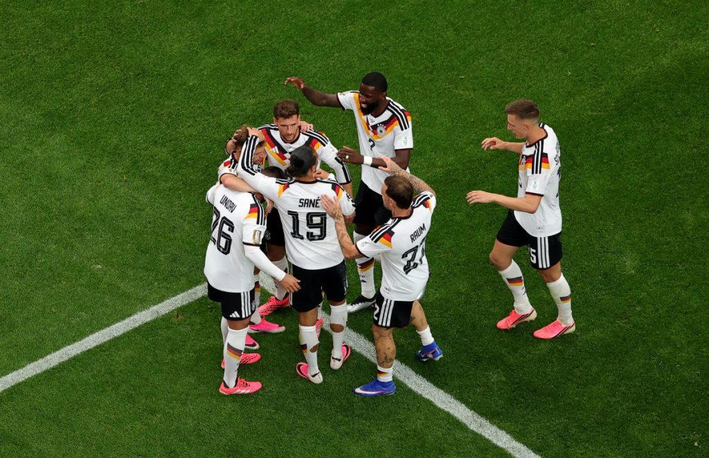 Replica World Cup shirts of several German players were temporarily unavailable due to a shortage of...