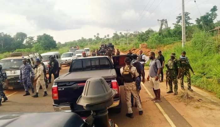 Armed security personnel restricted access to the Presidential Villa amid plans for a protest over t...