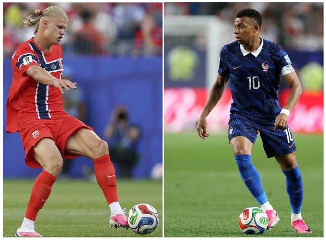 A mouthwatering duel between in-form goalscorers Kylian Mbappe and Erling Haaland will take centre s...