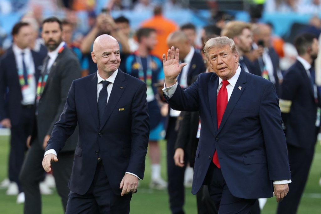 US President Donald Trump and FIFA chief Gianni Infantino were met with resounding boos as they walk...