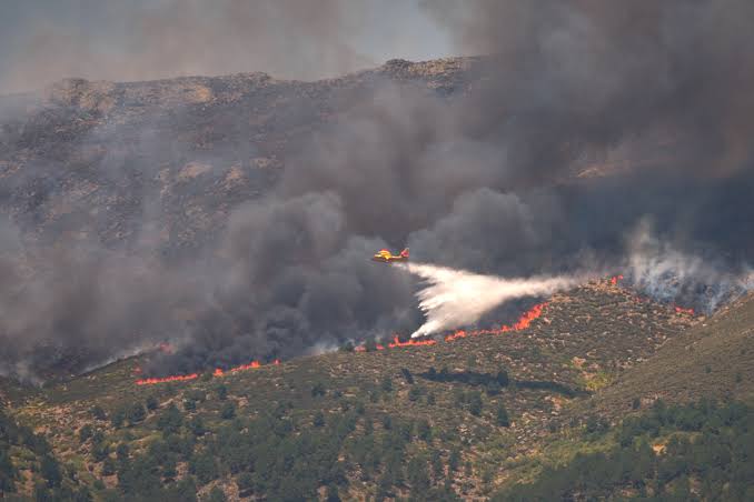 More than 200,000 people flee devastating wildfires across France and Spain as fast-moving flames f...