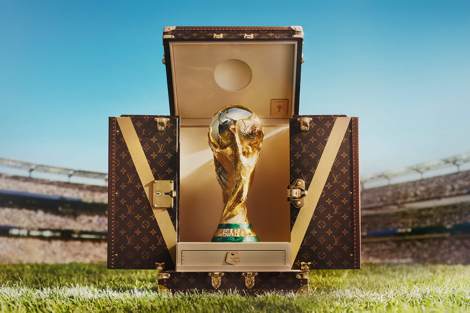 French Luxury brand, Louis Vuitton unveils a bespoke trunk to transport the FIFA World Cup trophy to...