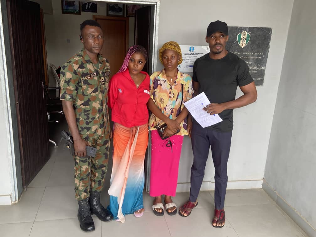 The Nigerian Navy has handed over two suspected human trafficking victims to NAPTIP for rehabilitati...