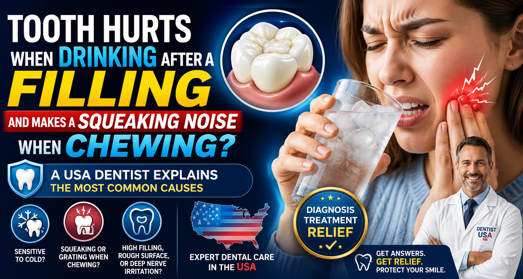 Language : EnglishTopics: Damaged fillingBy a USA Dental Clinical Review Team
Receiving a new denta...