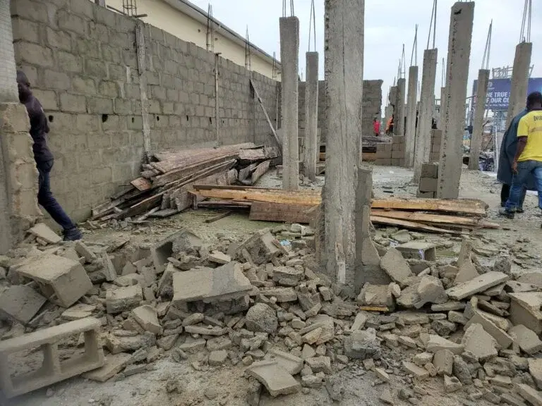 The Lagos State Building Control Agency (LASBCA) has partially demolished illegal structures behind...