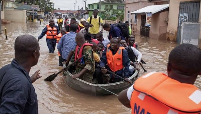 At least 13 people died as torrential rains triggered devastating floods in Ghana's capital Accra, w...