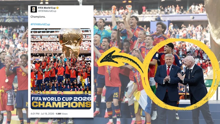 FIFA and Spain cropped Donald Trump from World Cup celebration photos before the White House respond...