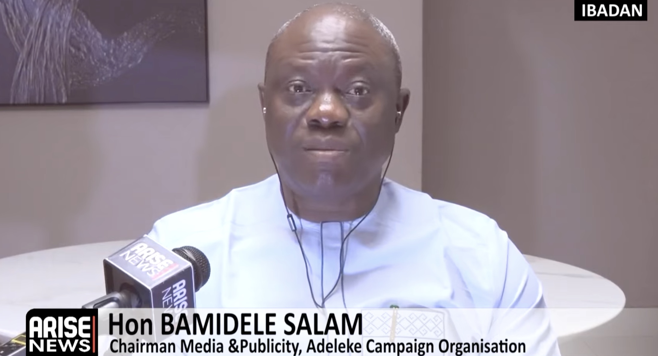Bamidele Salam says Governor Adeleke remains committed to peaceful Osun election, noting APC candida...