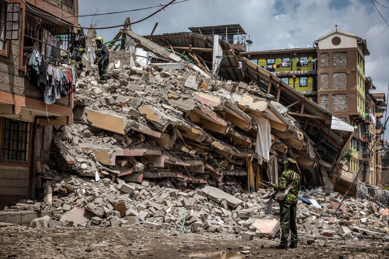 No fewer than two persons have been confirmed dead and three injured as rescue operations at the bui...