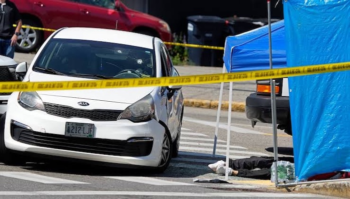 Federal authorities investigate after an ICE agent fatally shoots a Colombian national during an imm...
