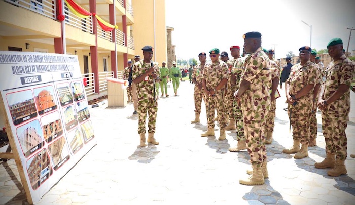 Army Chief Waidi Shaibu commissions new accommodation for soldiers in Port Harcourt, reaffirming the...
