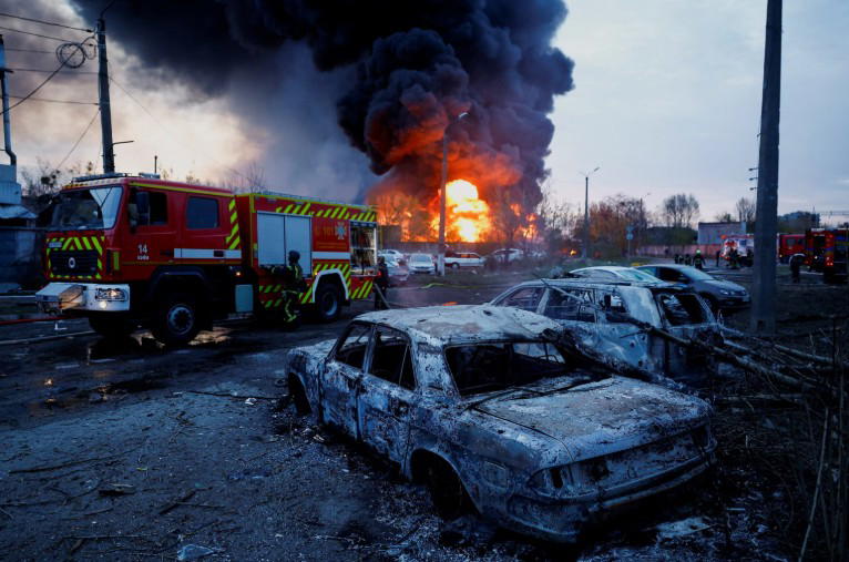 At least 16 people were killed in Ukrainian and Russian strikes Saturday, in a deadly fifth summer o...