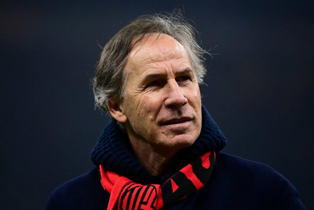 Italian defender Franco Baresi, the captain of AC Milan in the 1980s and 1990s when they won three E...