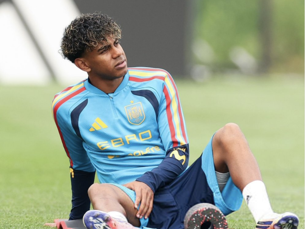 Spain winger Lamine Yamal missed his team’s first training session in New Jersey as preparations int...