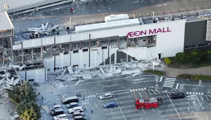 A powerful earthquake struck southern Japan, damaging infrastructure, triggering a shopping mall exp...