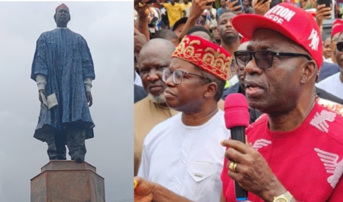 Soludo unveils a statue of Chinua Achebe in Ogidi as Anambra seeks to preserve his legacy and promot...