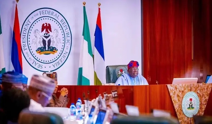 President Bola Tinubu receives security briefings from service chiefs and intelligence agencies duri...