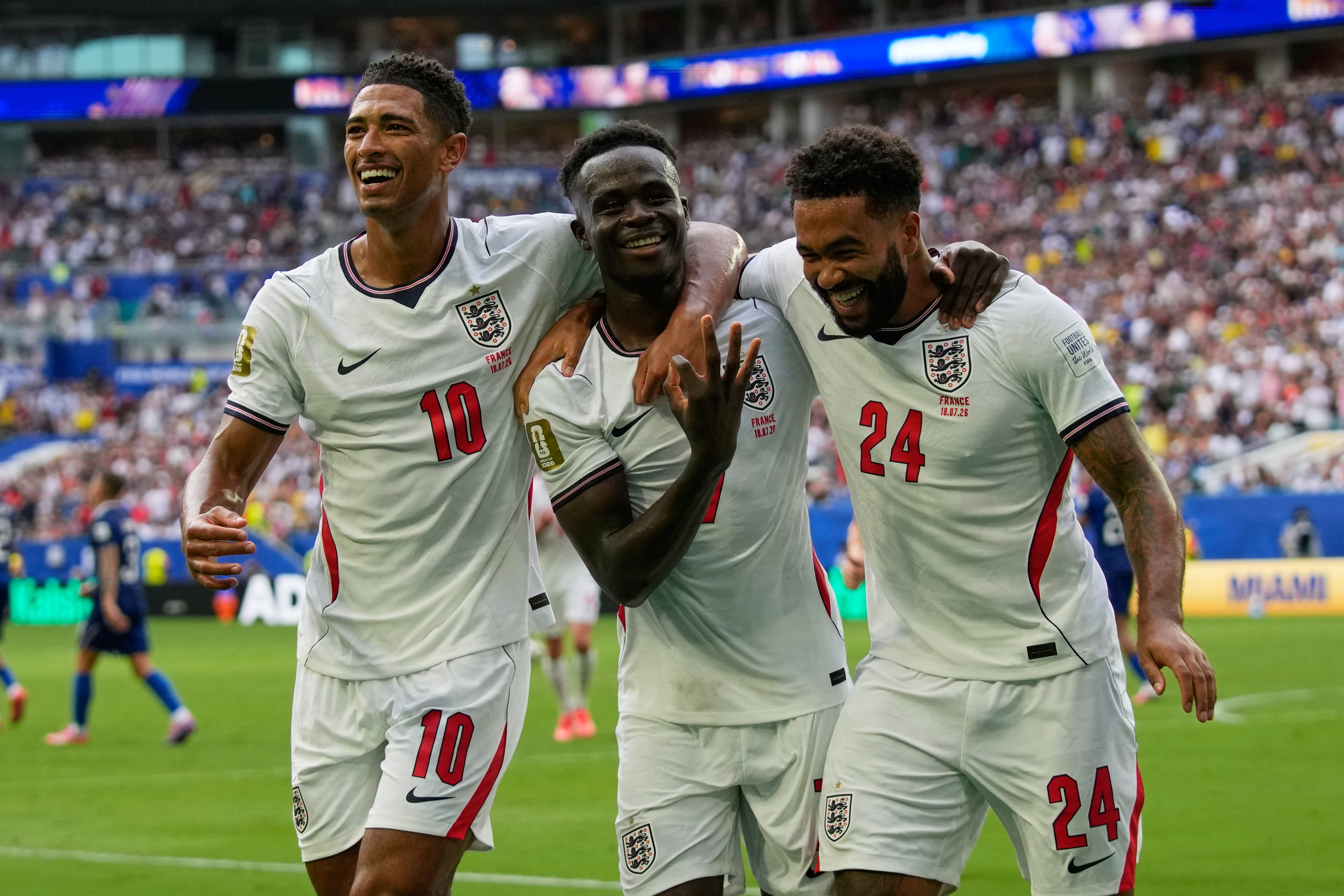 Bukayo Saka's historic hat-trick helps England defeat France 6-4 to win World Cup bronze.
Source: h...