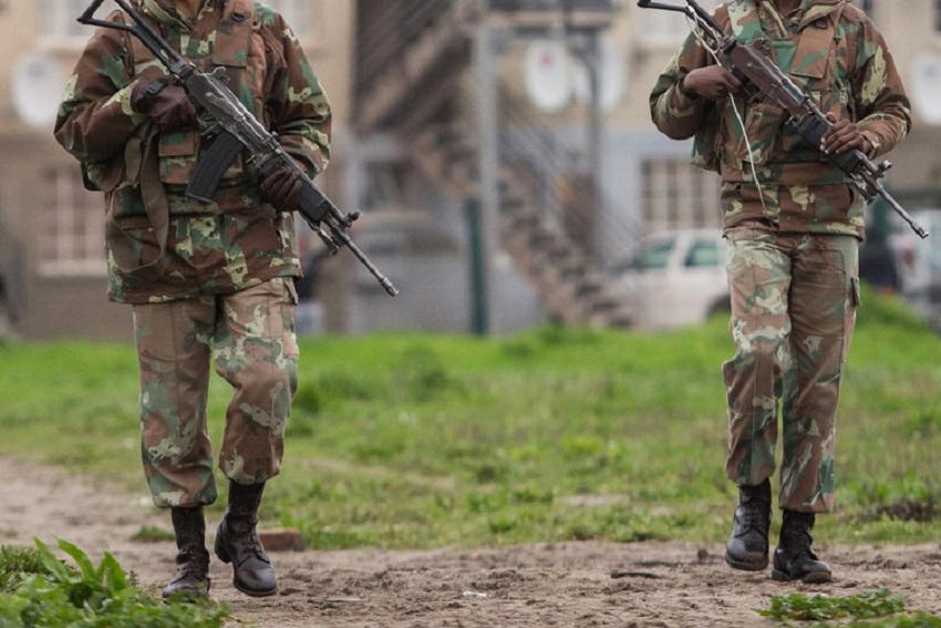 Two South African soldiers died on Friday after falling down a mine shaft during an operation target...