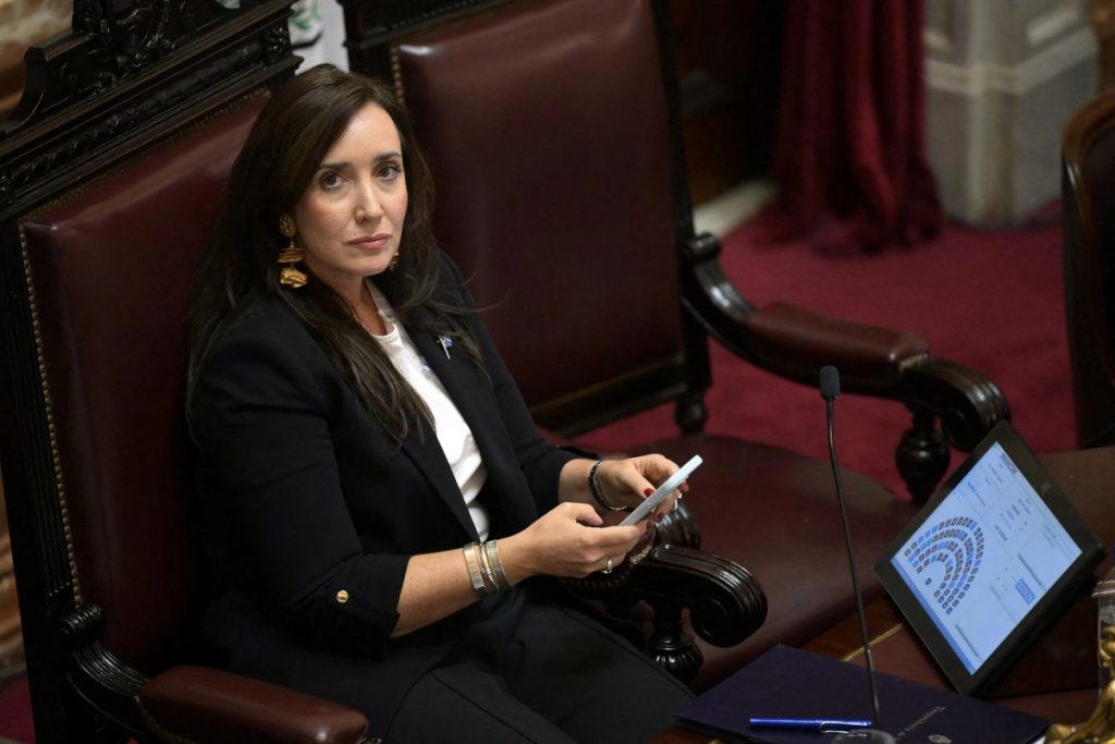 Argentina’s Vice President Victoria Villarruel called the English “usurping pirates” ahead of Wednes...