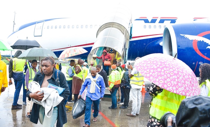 Federal Government has evacuated 801 Nigerians from South Africa with Air Peace in three humanitaria...