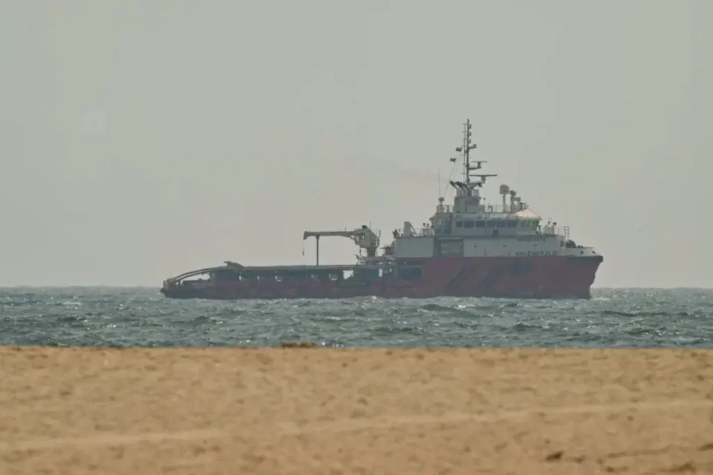 The United Arab Emirates said Tuesday that Iran attacked two ships in the Strait of Hormuz with miss...