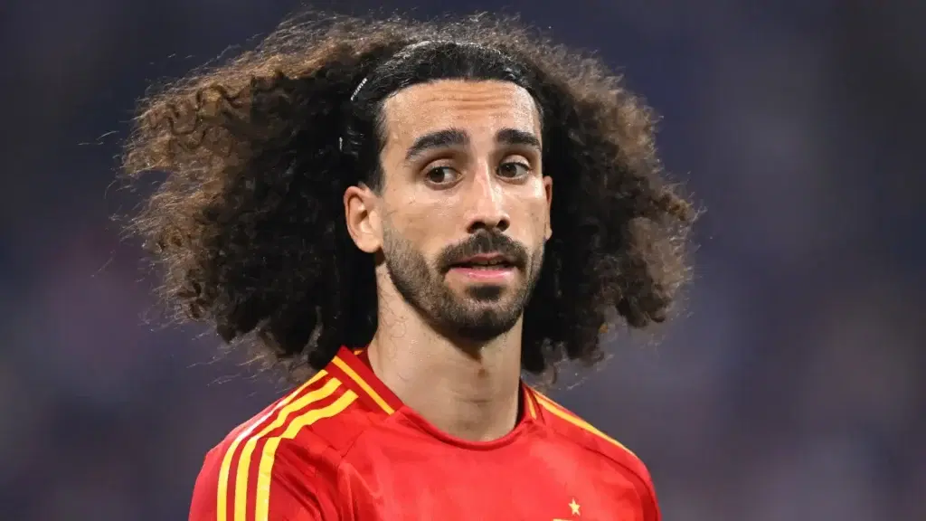 Spain international Marc Cucurella revealed a new tattoo of coach Luis de la Fuente on his arm on Tu...