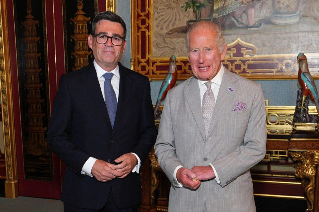 Andy Burnham became British prime minister Monday after meeting King Charles III at Buckingham Palac...