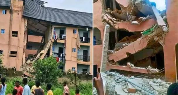 Rescue teams race to save trapped students after a three-storey private hostel collapses near Federa...