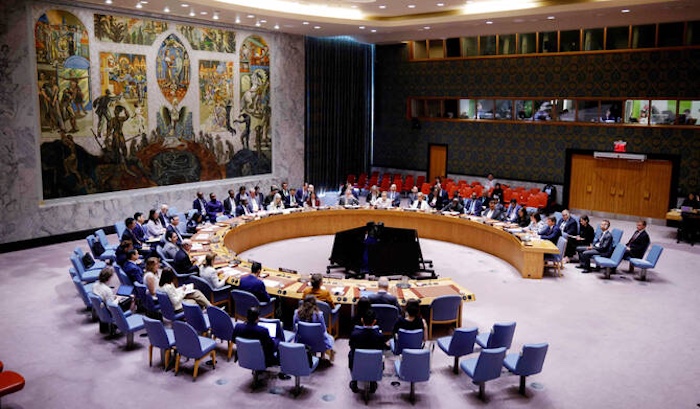 The United States stages a walkout at a UN Security Council meeting after France criticised Washingt...