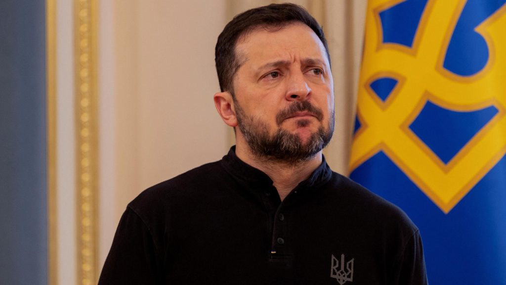 Ukrainian President Volodymyr Zelensky arrived at the White House on Tuesday for talks with his US c...