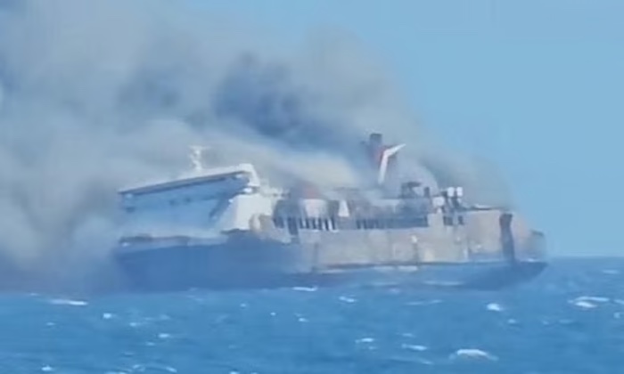 Passenger ferry carrying over 250 people catches fire off Indonesia, leaving five dead and 41 missin...
