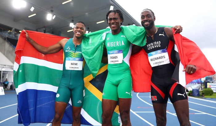 Samuel Ogazi storms to a historic 400m gold in Glasgow, becoming the first Nigerian to win the Commo...
