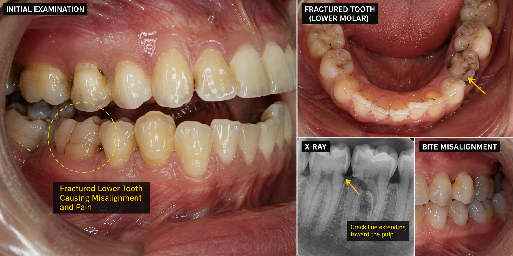 Image: Severity: CriticalTeeth Problems: Braces irritationGum infectionA middle-aged patient present...
