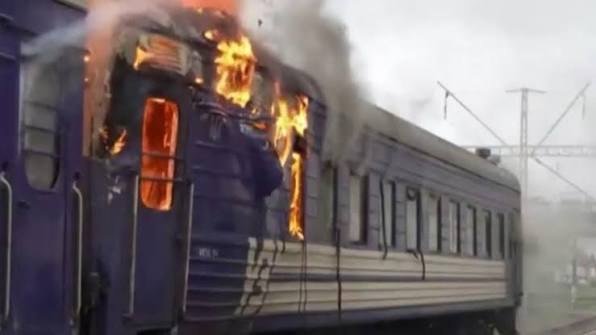 A Russian drone strikes a Ukrainian train near Poland shortly after Boris Johnson and European secur...