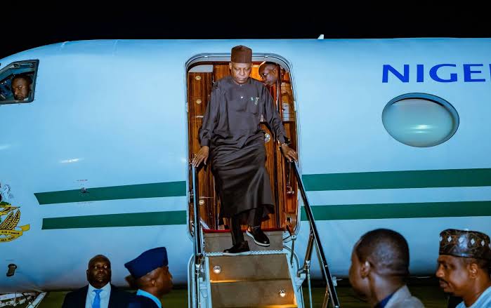 Deji Elumoye in Abuja  Vice-President Kashim Shettima Tuesday morning returned to Abuja, Nigeria’s c...