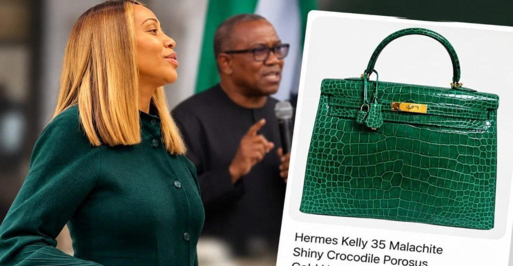 The luxury handbag reportedly carried by Margaret Obi, wife of former Anambra State governor and 202...