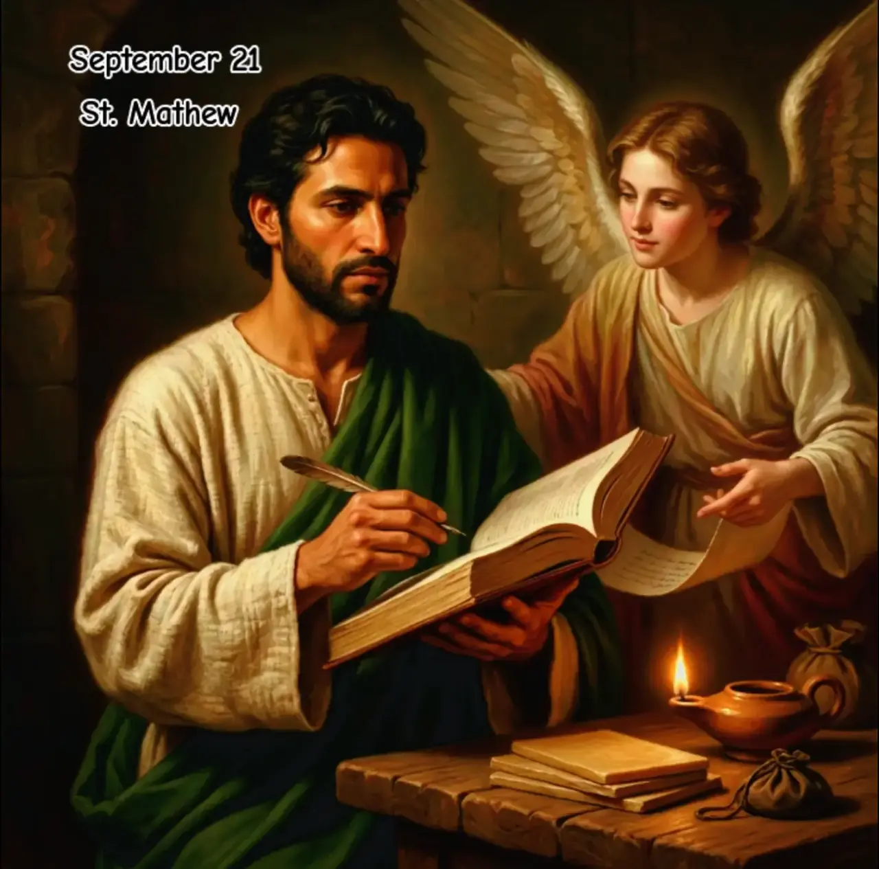 St. Matthew, the son of Alpheus from Galilee, was one of Jesus' twelve apostles. Before joining Jesu...