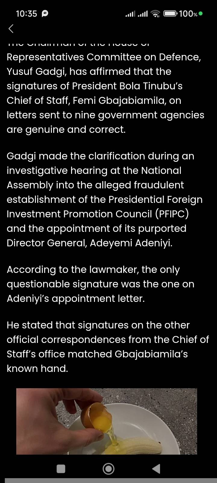 Fake agency
Now the signatures of SGF and COS are correct and genuine according to reports