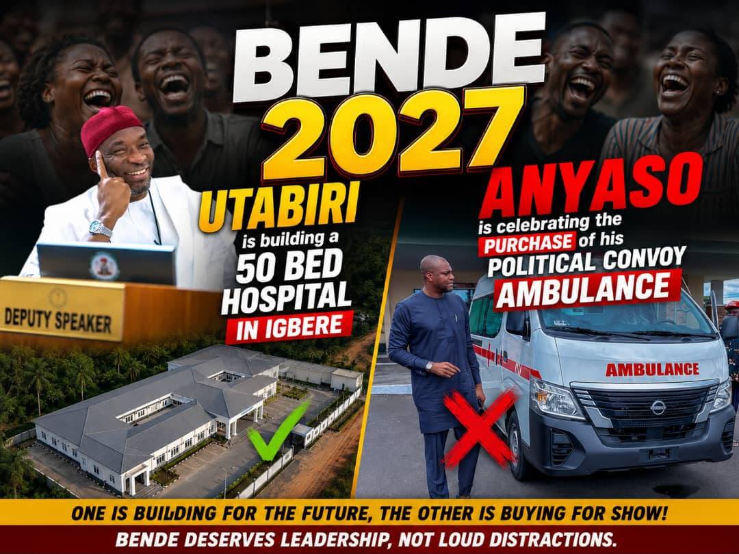 Utabiri Bende is building a 50 bed hospital in Igbere, while Chima Anyaso is celebrating the purchas...